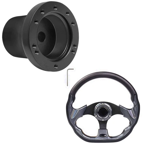 LEAPGO Club Car DS Golf Cart Adapter and Golf Cart Steering Wheel with D Shape for More Space
