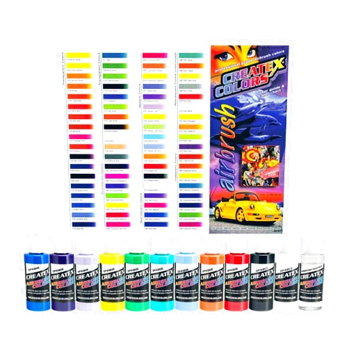 Createx Colors Ready to Use Airbrush Paint Set of All 11 Opaque Colors Plus Free Bonus