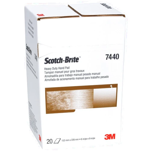 3M Scotch-Brite Heavy Duty Hand Pad 7440, 6 in x 9 in, Pack of 20, Aluminum Oxide, Hand Sanding Pad