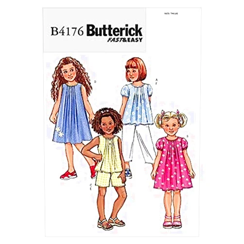 BUTTERICK PATTERNS B4176 Children's/Girls' Top, Dress, Shorts and Pants, Size 2-3-4-5