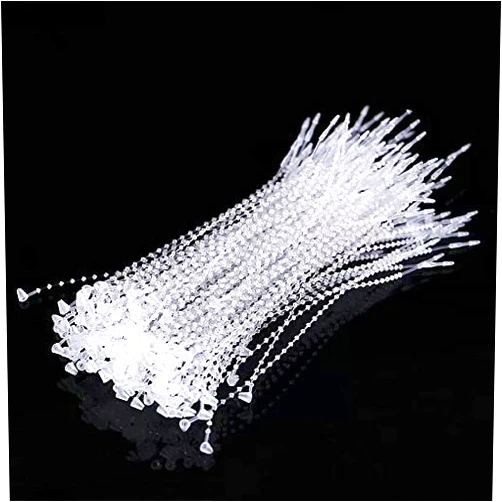 Acuteye 5 Inch Beaded Adjustable Loop Tie Fasteners, 1000 Pcs- Natural