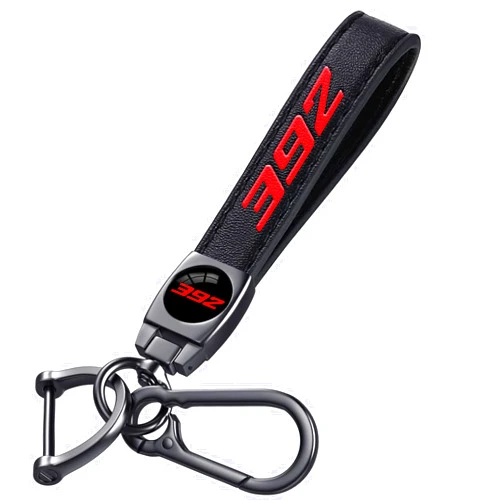 Annloysky Black Leather Car Keychain Metal Car Keyring Compatible with Dodge Challenger Durango SRT 392 Accessories, Keychain Keyring Family Present for 392 Owners