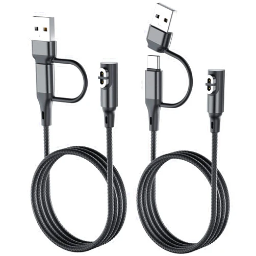 GUUGEI Charging Cable for Shokz [2Pcs 3ft] 2 in 1 Aftershokz Charger Cable,Compatible for Aeropex AS800 /OpenRun/Pro/Mini/OpenComm Headphones Nylon Braid USB c Magnetic Cord