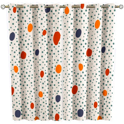 XAFIAUR Colorful Polka Dot Blackout Curtains, Pebble Dot Art 3D Printed Drapes, 2 Panels Window Curtains, Grommet Thermal Insulated Window Curtain for Bedroom Living Room Windows 63