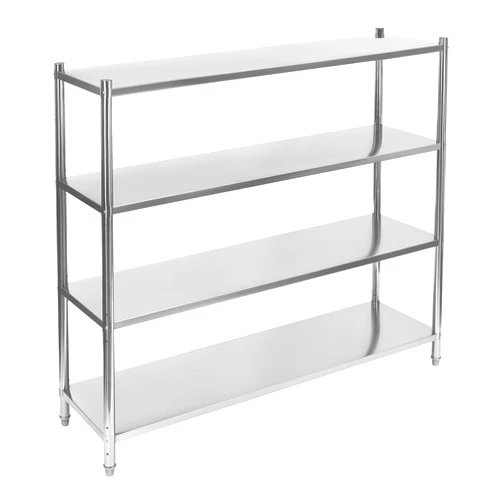 LIYUANJUN 4 Tier Stainless Steel Shelving, 59.1 x 17.7 x 61Inch Heavy Duty Shelving Each Layer Loading 132.25LBS Height Adjustable Rack Storage Shelves Shelf for Supermarket Office Garage Kitchen