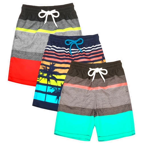 KAILUA SURF 3 Pack Boys Swim Trunks Bulk Boys Bathing Suit Quick Dry Boardshorts 3Packs