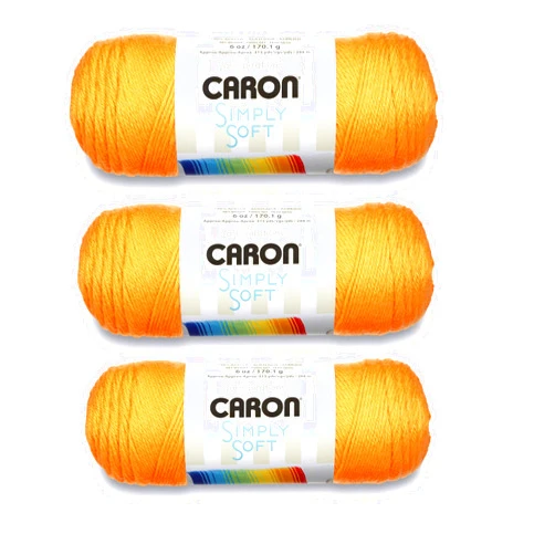 Caron Simply Soft Brites Yarn (3-Pack) Mango H9700B-9605