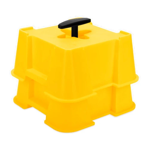 Camco Fasten RV Big Blocks Stabilizing Jack Supports w/Convenient Handle - Nesting Design for RV Storage - Compatible w/Square RV Leveling Blocks and RV Jacks - Supports Up to 8,000lbs, 2-Pk (44539)
