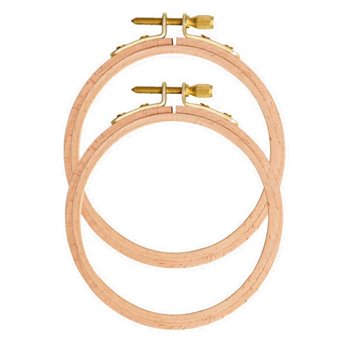 Ebherys 2Pcs of 4-inch beech wood embroidery and cross-stitch hoops, beech wood, polished smooth, hand embroidery and cross-stitch tools, home sewing tools, hand embroidery frame, wall hangin(4Inch*2)