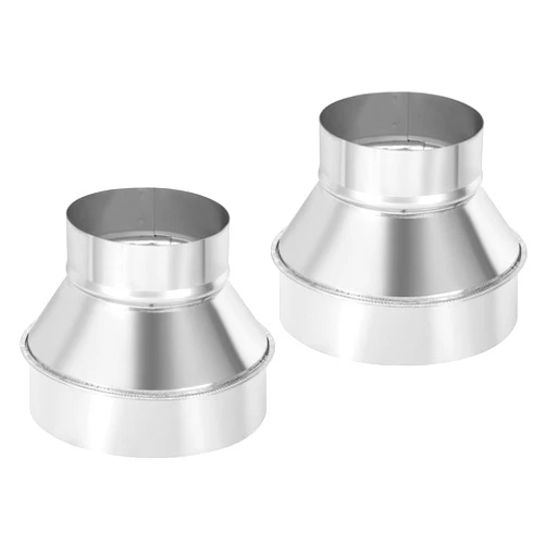 PATIKIL 6 Inch to 4 Inch Round Duct Reducer Increaser Connector, 2 Pcs Galvanized Steel Air Duct Adapter Pipe Fitting for Bathroom Kitchen Inline Ventilation Systems, Silver Tone