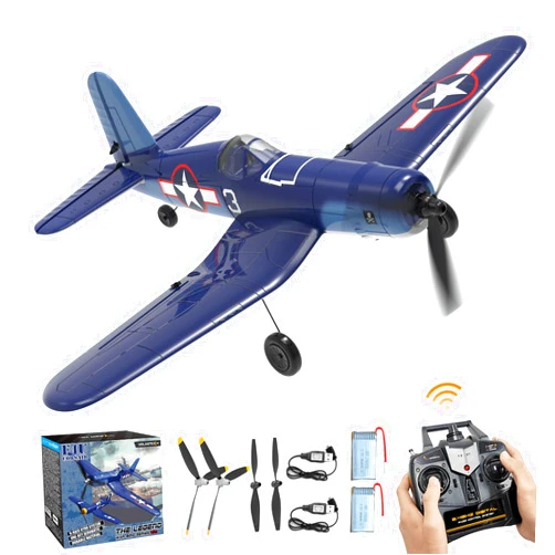RCkuler VOLANTEXRC RC Planes for Adults, 4-CH Remote Control Airplane F4U Corsair, One-Key Aerobatic, Stable and Safe, Suitable for Outdoor Activity