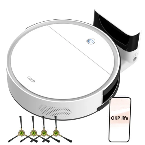 OKP Life Robot Vacuum Wi-Fi Connectivity, Personalized Cleaning Recommendations, Compatible with Alexa/APP, Ideal for Pet Hair, Carpets, and Hard Floors, Self-Charging, K5.0
