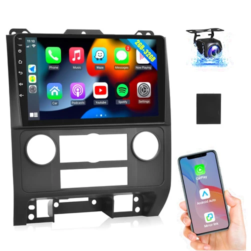 Naifay Android Car Radio for Ford Escape Kuga 2007-2012/Mazda Tribute 2007-2012 Wireless CarPlay Android Auto, 9