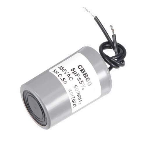 MECCANIXITY CBB60 Run Capacitor 6uF 250V AC 2 Wires 50/60Hz Cylinder Motor Running Capacitor 54x34mm for Air Compressor Water Pump