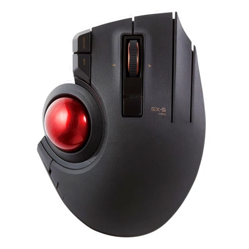 ELECOM Trackball Mouse Wireless, Ergonomic Mouse, 3 Device Connection, Wired (USB), Bluetooth, Track Ball Mouse, Thumb Control, Compatible for PC, Laptop, Mac, Windows, macOS, EX-G Pro (M-XPT1MRXBK)