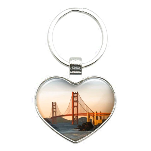 GRAPHICS & MORE Golden Gate Bridge San Francisco Keychain Heart Love Metal Key Chain Ring