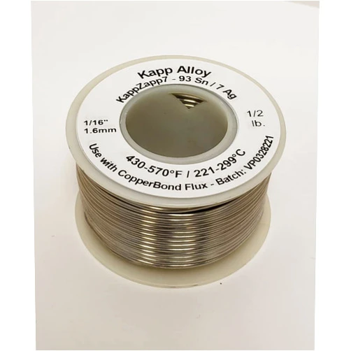 Kapp Alloy KappZapp7 7% Silver Solid core 1/16