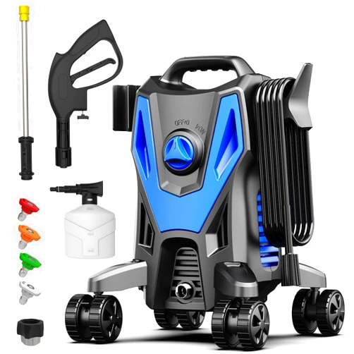 DGIVOVO Electric Pressure Washer, 4200PSI 2.8GPM, Foam Cannon, 4 Nozzle Tips, 20 FT Hose, 35FT Power Cord, Strong Power Washer with Anti-Tipping Technology for Cars, Garden, Fences, Patios, Driveways