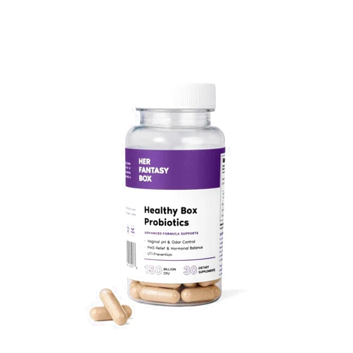 Her Fantasy Box Healthy Box Probiotics Vaginal Care Advanced Formula for PMS Relief, Hormonal Balance, and UTI Prevention