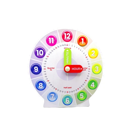 Urban Supply Co Interactive Educational Teaching Clock - Learn Time Easily, Durable Design for Kids with moveable arms, Engaging Hands-On Learning Tool, Perfect for Classroom & Home Use
