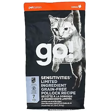 Petcurean GO! SENSITIVITIES Limited Ingredient Grain Free Pollock Recipe for Cats 3 lb