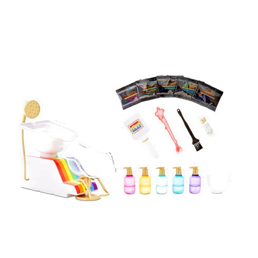 Rainbow High Salon Playset with Rainbow of DIY Washable Hair Color Foam for Kids and Dolls - Doll Not Included