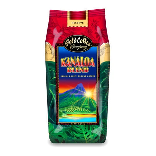 GOLD COFFEE COMPANY Gold Coffee Kanaloa Blend 1lb Medium Roast Ground Coffee