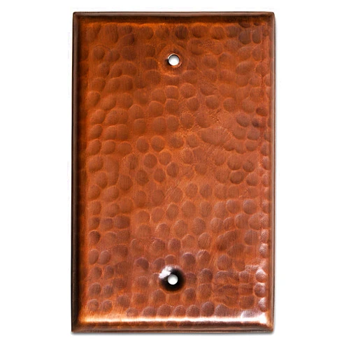 Monarch Abode 17021 Single Switch Hand Hammered Toggle Blank Wall Plate Decorative Wall Plate Switch Plate Outlet Cover, 1-Gang, Pure Copper