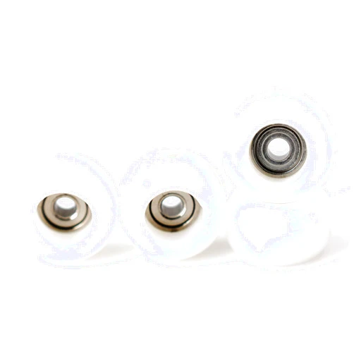 Teak Tuning CNC Polyurethane Fingerboard Bearing Wheels, White - Set of 4 Wheels - Durable Material with a Hard Durometer