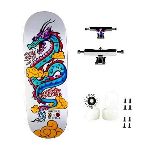 SOLDIER BAR Soldierbar Pro Fingerboard Complete (5-layer Handmade Maple Deck+ ARK i 34.5 Truck+Pro Ice Wheels) (Lucky Loong)