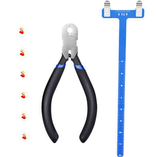Zonon Bow String Nocking Points Pliers Strings Knock Set T Shape Bow Square Ruler Nocking Buckle Pliers Recurve Turning Kit Archery(Dark Blue)
