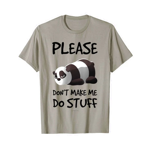 LUMOFUN Please Don't Make Me Do Stuff Funny Lazy Panda Tee Shirt T-Shirt