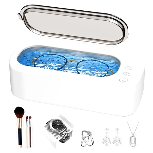 OSLTWI Ultrasonic Jewelry Cleaner Machine: 48KHz Ultra Sonic Cleaner for Jewelry,Eyeglass,Rings,Watch Band,Dentures,with Dual Cleaning Modes,350ML 304 Stainless Steel Tank,Gift for Wife,Mom,Daughter