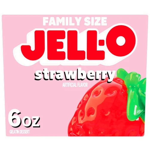 Jell-O Strawberry Gelatin Dessert Mix (6 Oz Box)