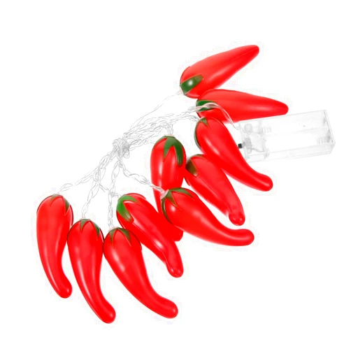 ledmomo Battery-Operated 10 LEDs Chili Warm String Lights 5.4ft Pepper Lights Decorative String Light for Patio Fence Deck Balcony Camping