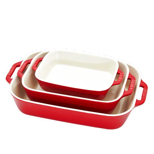 Staub Ceramic Baking Dish Set, 3pc, Cherry