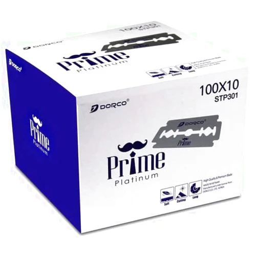 Dorco STP301 Prime Platinum Double Edge Blades 1,000 Blades
