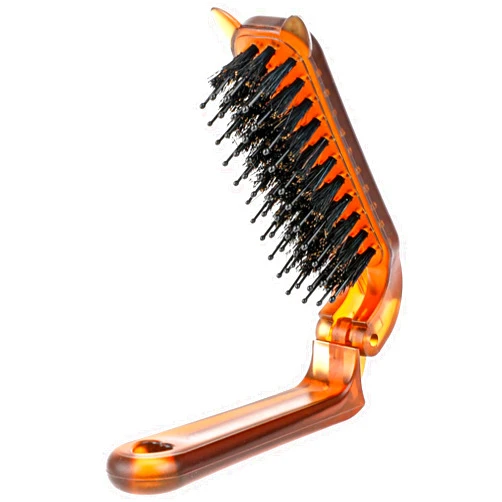 Gtziqa Folding Mini Hair Brush Travel Foldable Mini Boar Bristle Hairbrush Collapsable Portable Small Comb Pocket Compact Brushes for Women and Men for Wet and Dry, Curly or Straight Hairing