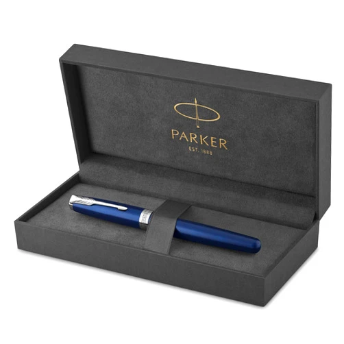 PARKER Sonnet Fountain Pen, Blue Lacquer with Palladium Trim, Fine Nib (1945363)