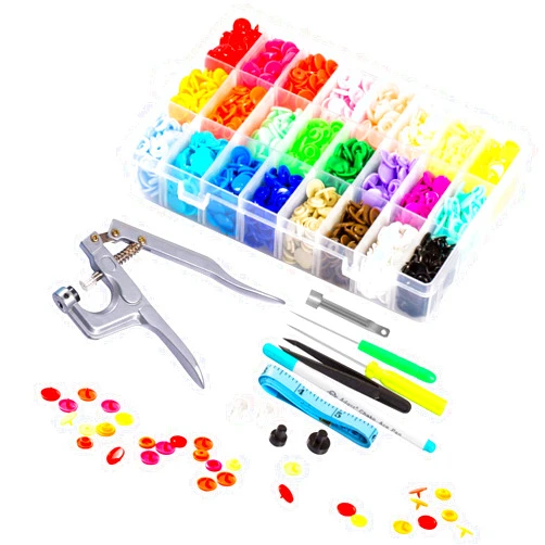 LYNDA Snaps and Snap Pliers Set, 360 Sets T5 Plastic Buttons for Sewing and Crafting