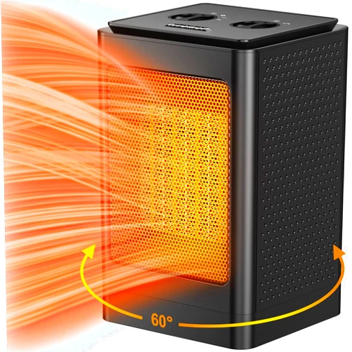 Riomor Space Heater, 1500W Portable Heater, 60°Oscillating Electric Heater, Heater for Bedroom Office Indoor Use
