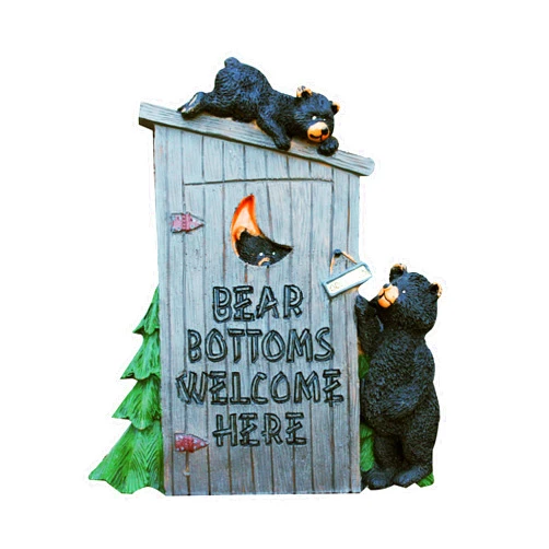 Goodman and Wife Poly Resin Decorative Wall Plaque Bear Bottoms Welcome for That Country Garden Home