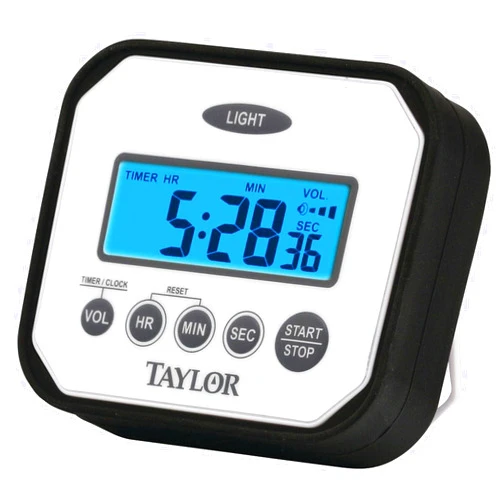 Taylor n' Drop Digital Timer with Volume Settings, One Size, White