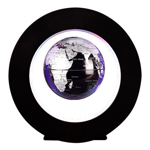BEBEVOGUE Personalized Magnetic Levitating Globe with Wireless LED Light, Floating Wrold Map Globes Unique Birthday Gift for Men Kids Boss Home Bedroom Office Desk Gadget Decor (Black)