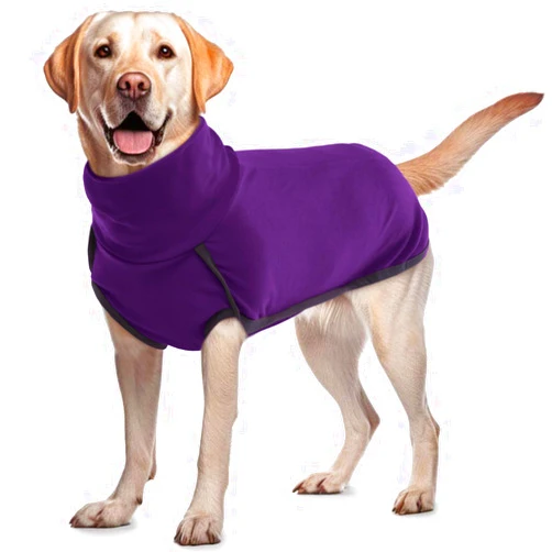 ROZKITCH Dog Winter Coat Soft Pullover Pajamas, Pet Windproof Warm Cold Weather Jacket Vest Cozy Onesie Jumpsuit Apparel Outfit Clothes for Small, Medium, Large Dogs Walking Hiking Travel Sleep Purple