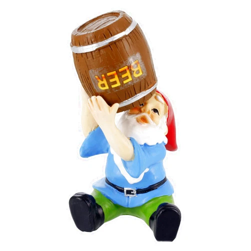 Gnometastic Mini Gnomes - Drinking Gnome, 4 inch Drunk Gnome for Fairy Garden, Indoor Outdoor Funny Garden Gnomes Decoration for Yard, Planter, Lawn Ornament, Patio and Home Decor