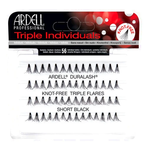 ARDELL Triple Individuals Knot-Free Short Eye Lashes, Black