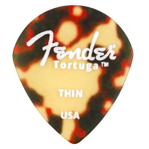 Fender Tortuga Ultem Guitar Picks 551 Shape, Tortoise Shell, Thin, 6-Pack