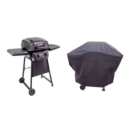 Char-Broil American Gourmet by Char-Broil Classic Series 2-Burner Propane Stainless Steel Gas Grill (463672717) and Char Broil Performance Grill Cover