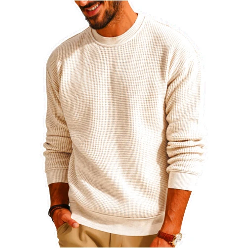 PJ PAUL JONES Mens Sweater Crewneck Knit Sweaters Casual Waffle Pullover Sweater for Men